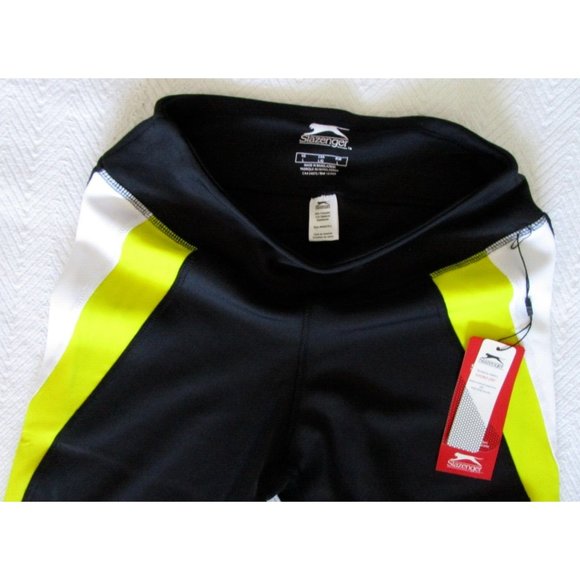 Slazenger Ladies' Sports Performance Short Leggings - NWT Yellow/Black - LARGE - Picture 8 of 10